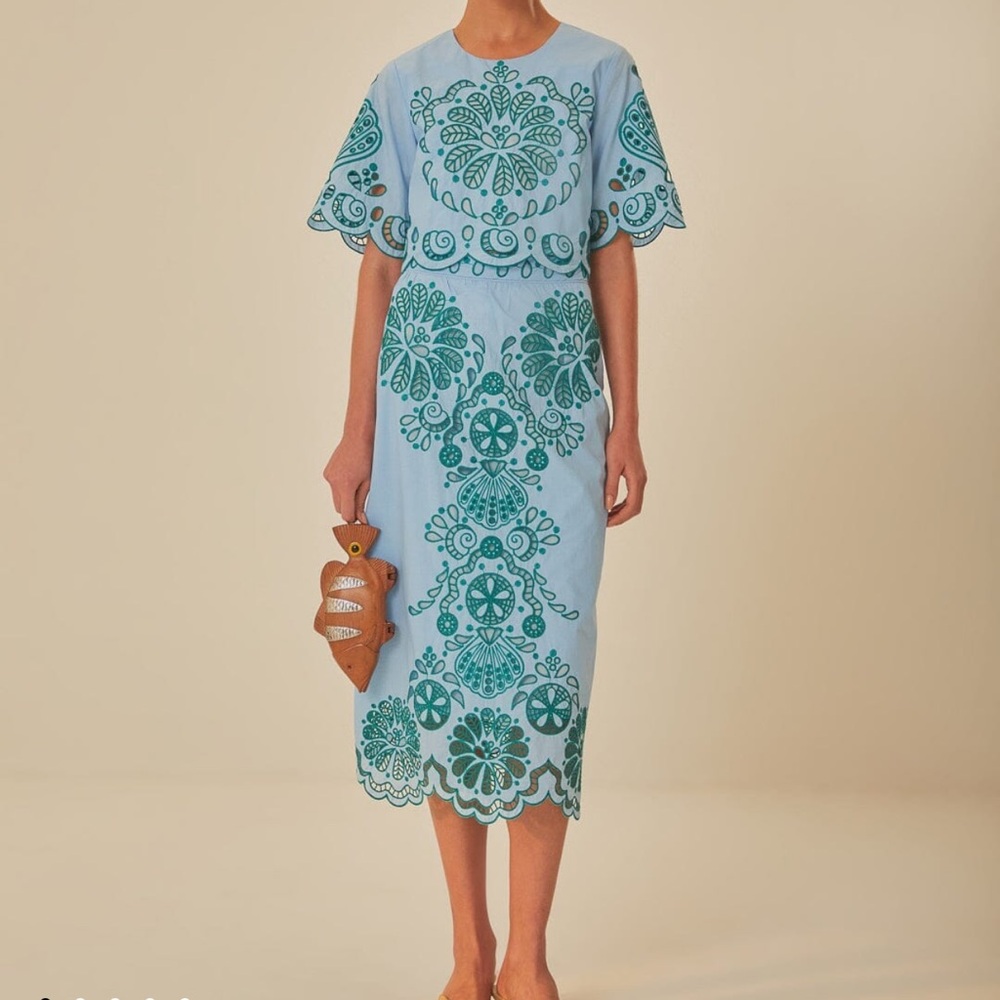 FARM Rio Blue and Green Embroidered Matching Set